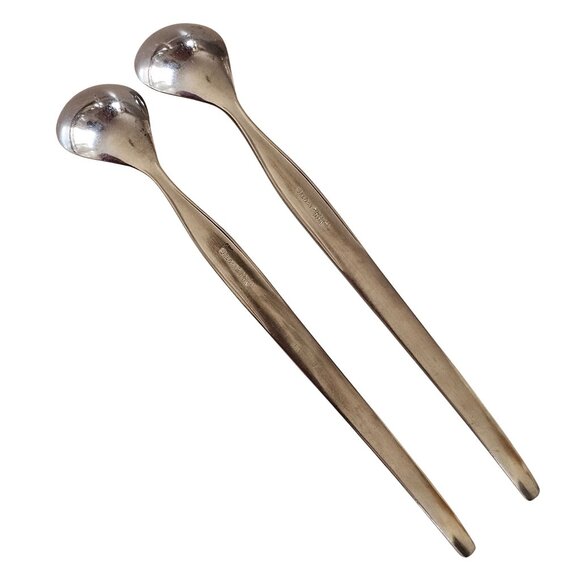 5 Elden Vintage Flower Ice Tea Spoons stainless 7.5" Rose Midcentury Colonial St - Picture 4 of 6